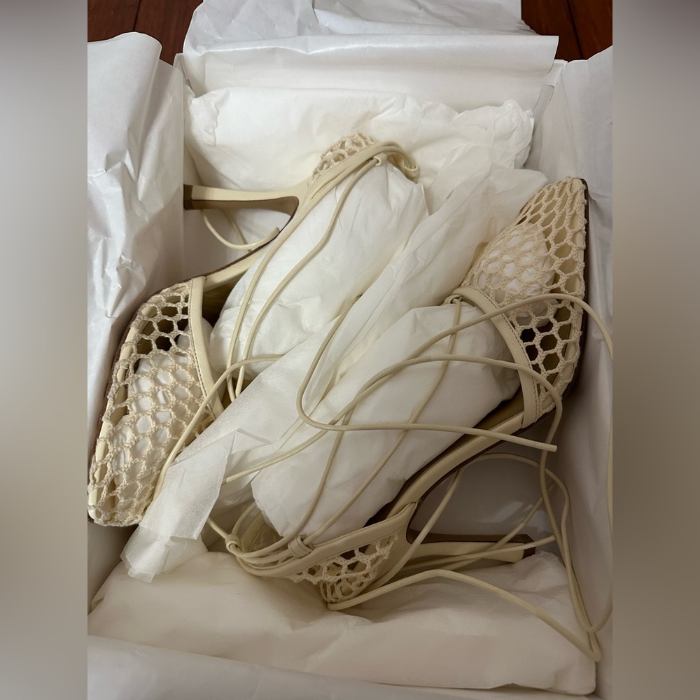 Botteg Veneta Ivory Mesh Heels